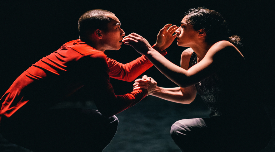 Auf diesem Bild sind Tänzer aus dem Stück "Ten Duets on a Theme of Rescue im Rahmen des Bregenzer Frühlings 2024 zu sehen. 