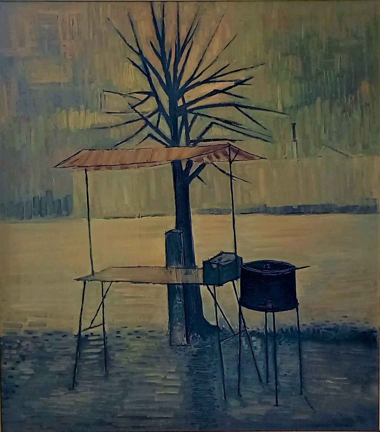 Edwin Lipburger (1928 – 2015), Maroniständchen, 1960, Öl auf Leinwand, 90 x 79 cm
