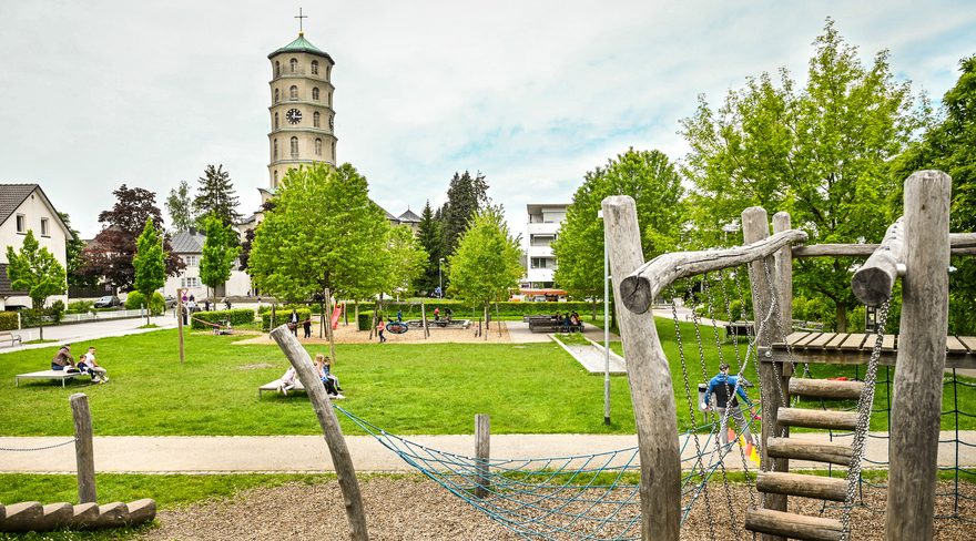 Diese Abbildung zeigt den Spielplatz Mariahilf in Bregenz.