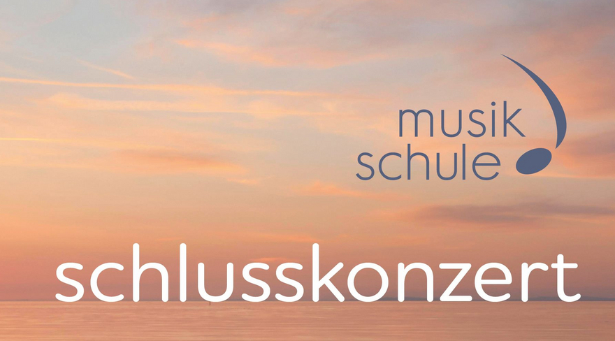 Diese Abbildung zeigt ein Plakat für das Schlusskonzert der Musikschule Bregenz.