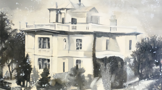 Diese Abbildung zeigt das Gemälde "Rudoplh Wackers Elternhaus".